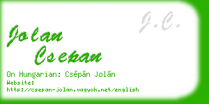 jolan csepan business card